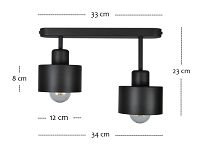 Schwarze Deckenlampe OST3306SC Deckenleuchte 2-flammig - 3