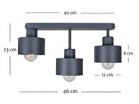 Anthrazite Deckenlampe OST4006AN Deckenleuchte 3-flammig - 3