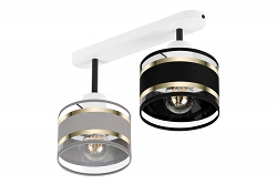 Weiße Deckenlampe mit zwei Lampenschirme grau/schwarz TI-3306WE-GRSC Deckenleuchte