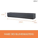 Blumentopf, Pflanzkasten aus Holz ANTHRAZIT GRAU 110DES1717AN 110 x 17 x 17 cm - 2