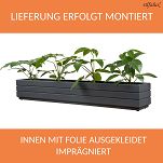 Blumentopf, Pflanzkasten aus Holz ANTHRAZIT GRAU 110DES1717AN 110 x 17 x 17 cm - 3