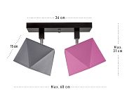 Deckenstrahler Deckenlampe DIA21GRRODPR Deckenleuchte Grau Rosa - 3