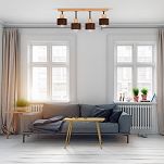 Braune Deckenlampe aus Holz BR60x7BU Deckenleuchte 4-flammig - 2