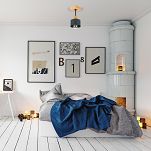 Anthrazite Deckenlampe aus Holz AN10x10BU Deckenleuchte 1-flammig - 2