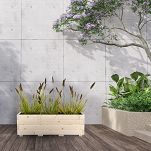 Blumentopf Holz Pflanzkübel Übertopf Blumenkasten 3x Kunststoffeinsätzen Herausnehmbar 91KAN3332 - 3