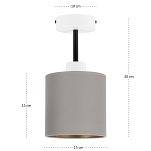 Weiße Deckenspot Deckenlampe mit grauem Lampenschirm CL-1010WE-GR Deckenleuchte - 4