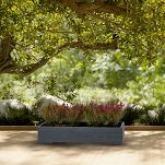 Pflanzkübel aus Holz mit Einsatz und Untersetzer GRAU Pflanzkasten Blumenkasten Balkonkasten 82DES1917AN - 2