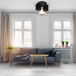 Schwarze Deckenlampe mit drei Lampenschirme schwarz/weiß CL-3030SC-SCWESC Deckenleuchte - 2