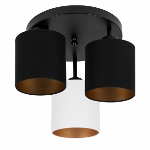 Schwarze Deckenlampe mit drei Lampenschirme schwarz/weiß CL-3030SC-SCWESC Deckenleuchte