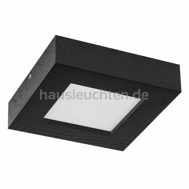 LED-Panel aus Holz Schwarz Deckenleuchte PLA2020-3K-SCHWARZ 18W Deckenlampe 20x20x5H cm