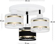 Weiße Deckenlampe mit drei Lampenschirme weiß/schwarz TI-3030WE-WESCWE Deckenleuchte - 4
