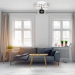 Weiße Deckenlampe mit drei Lampenschirme weiß/schwarz TI-3030WE-WESCWE Deckenleuchte - 2