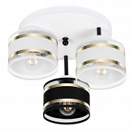 Weiße Deckenlampe mit drei Lampenschirme weiß/schwarz TI-3030WE-WESCWE Deckenleuchte