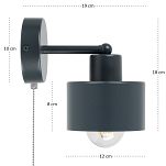 Anthrazite Wandlampe mit Zugschalter aus Metall SHWAND-OST1010AN Wandleuchte - 5