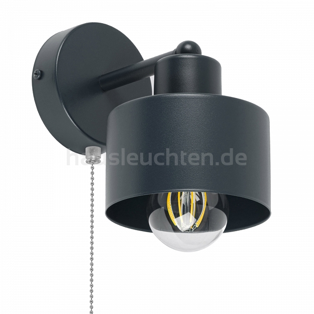 Anthrazite Wandlampe mit Zugschalter aus Metall SHWAND-OST1010AN Wandleuchte