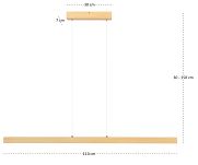 Dimmbare LED Hängeleuchte Eschenholz LED110KB-3K-ESCHE Pendelleuchte Höhenverstellbar Esstischlampe Hängelampe Pendellampe - 7