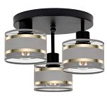 Schwarze Deckenlampe mit drei Lampenschirme grau TI-3030SC-GRGRGR Deckenleuchte - 3