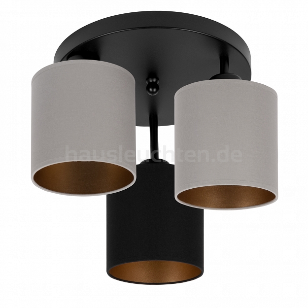 Schwarze Deckenlampe mit drei Lampenschirme grau/schwarz CL-3030SC-GRSCGR Deckenleuchte