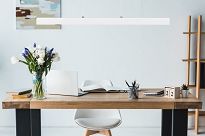 Dimmbare LED weiße Hängeleuchte Eschenholz LED80KB-3K-WEIß Pendelleuchte Höhenverstellbar Esstischlampe Hängelampe Pendellampe - 2