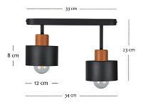 Schwarze Deckenlampe OST3306MO Deckenleuchte 2-flammig - 3