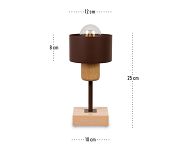 Braune Tischlampe aus Holz TI-BR10x10BU Tischleuchte - 4