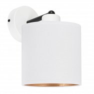 Weiße Wandlampe mit weißem Lampenschirm WAND-CL-1010WE-WE Wandleuchte