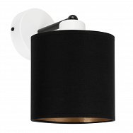 Weiße Wandlampe mit schwarzem Lampenschirm WAND-CL-1010WE-SC Wandleuchte