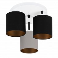 Weiße Deckenlampe mit drei Lampenschirme schwarz/grau CL-3030WE-SCGRSC Deckenleuchte
